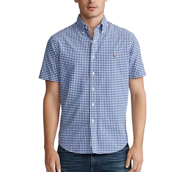 Polo Ralph Lauren "NEW" Blue White Classic Fit Gingham Button Down Shirt Size S - Picture 1 of 10